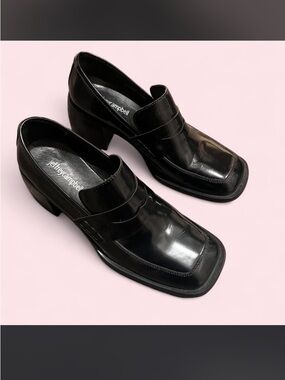 Jeffrey Campbell Black Patent Square-Toe Loafers